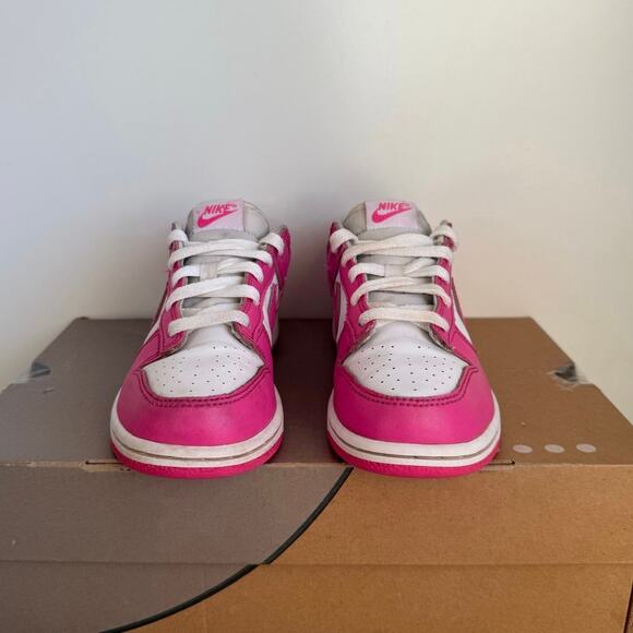 Nike Dunk Pink Fuchsia/White Kids Sneakers- SZ 2 Y - Picture 10 of 13
